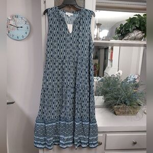 Lucky Brand Tiered Navy Boho Maxi Dress XL NWT